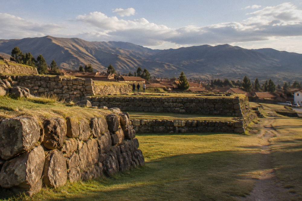 Stone terraces and retaining walls at the Chinchero archaeological site
