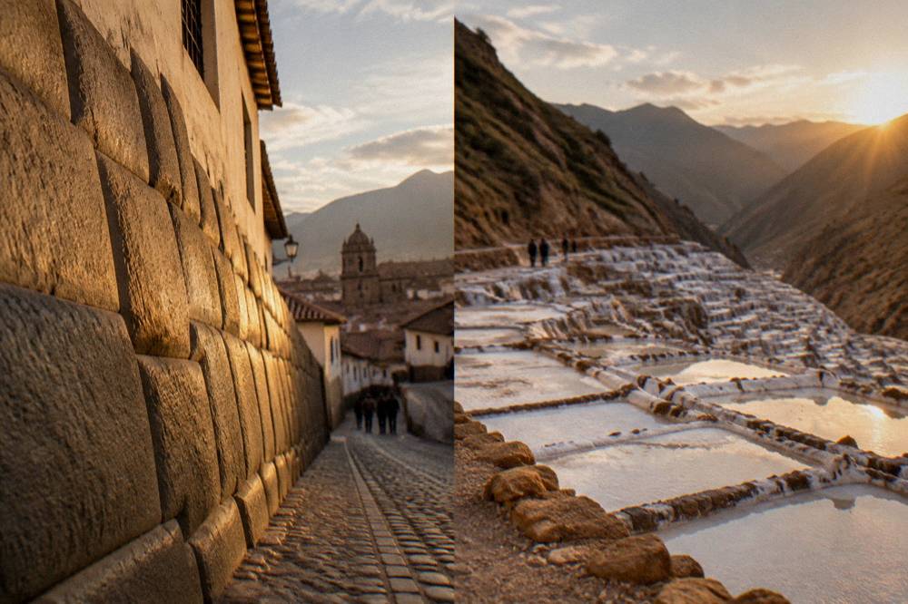 Terraced Salt evaporation ponds on a hillside in the Sacred Valley near Maras