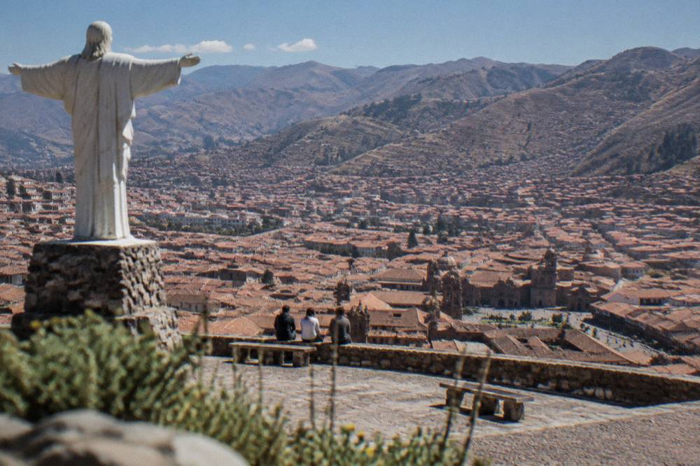 A terrace view over the red roofs of central Cusco
