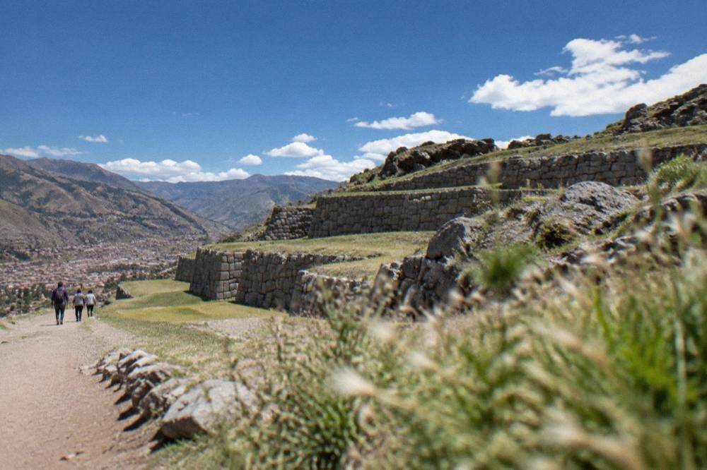 Stone terraces of Sacsayhuaman above Cusco under a wide sky